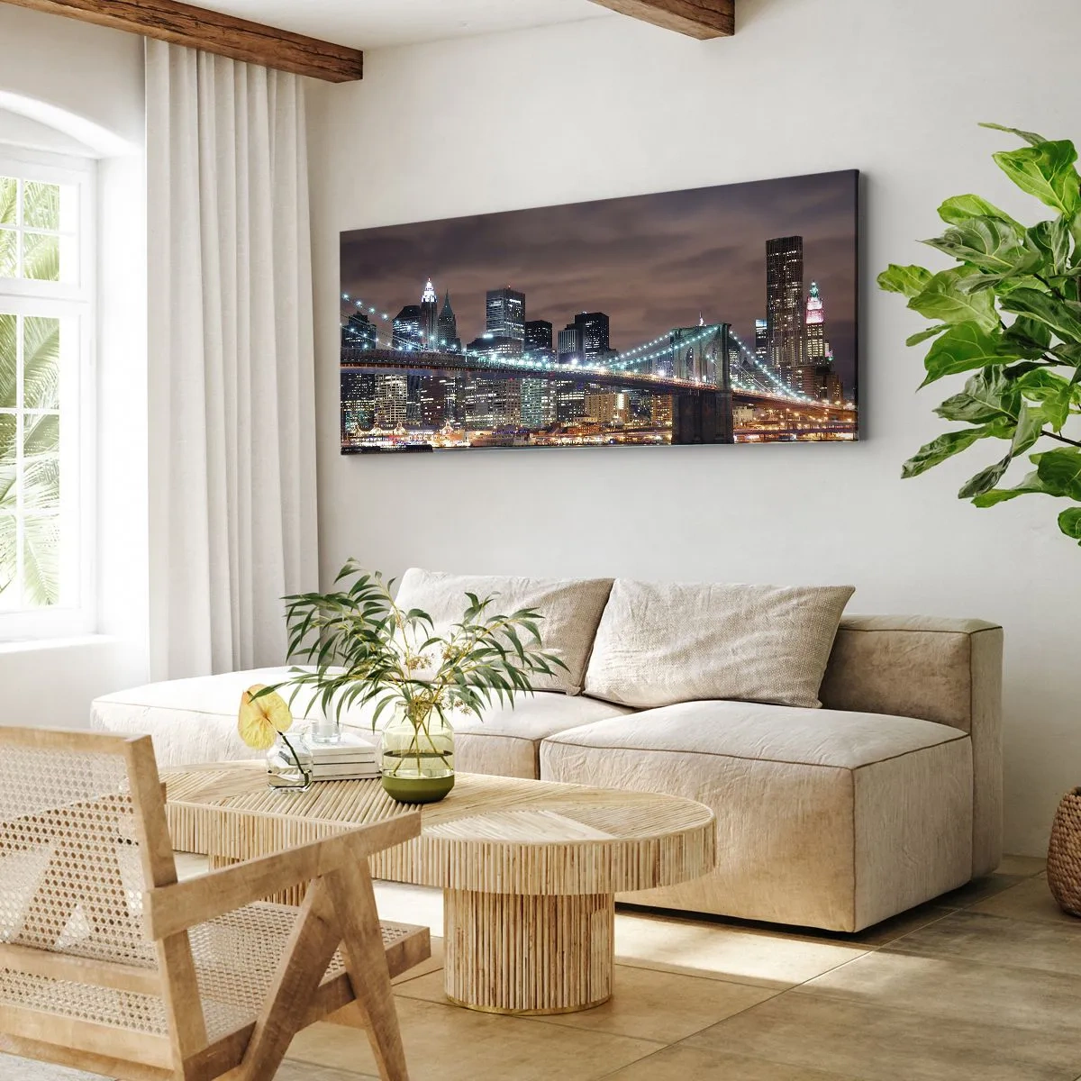 Bild auf Leinwand - Leinwandbild - Lichter der Großstadt - 100x40 cm