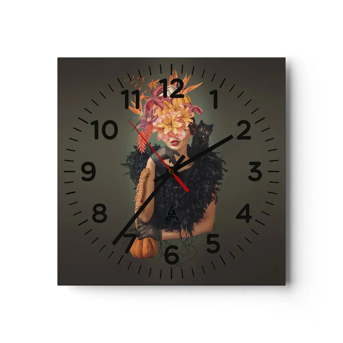 Wanduhr - Glasuhr - Der Zauber einer Hexe - 30x30 cm