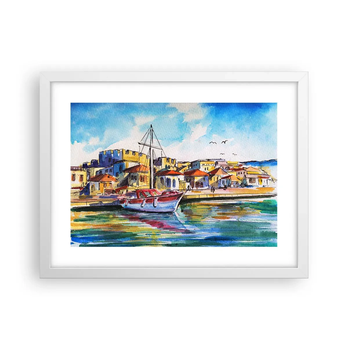 Poster in einem weißen Rahmen - Regenbogennachmittag - 40x30 cm