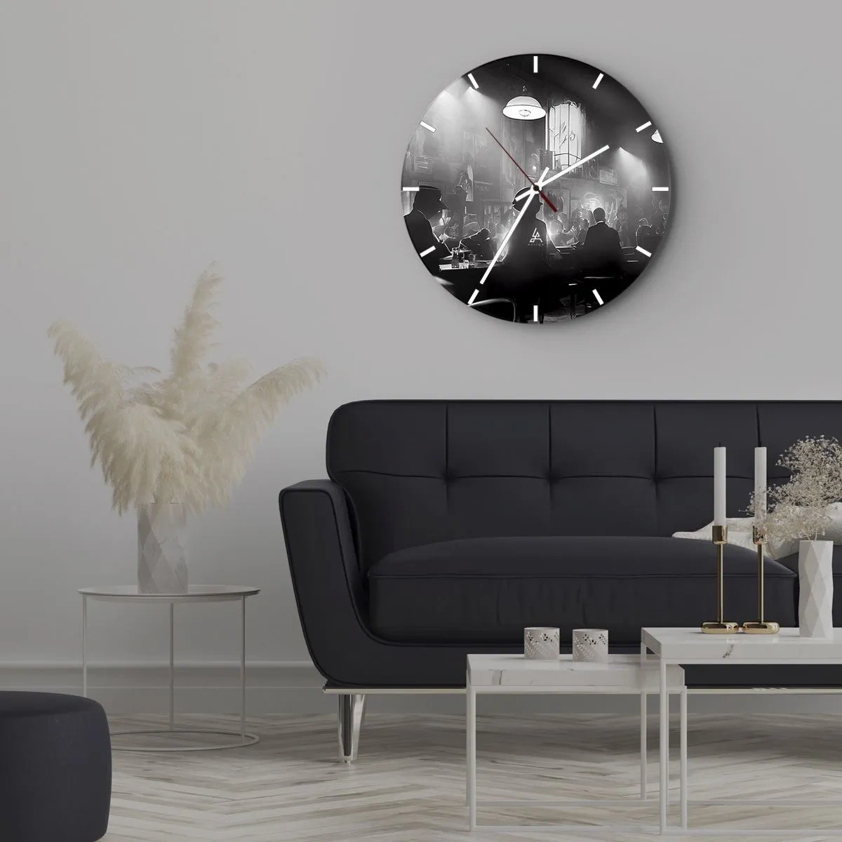 Wanduhr - Glasuhr - In Jazz-Atmosphäre - 30x30 cm