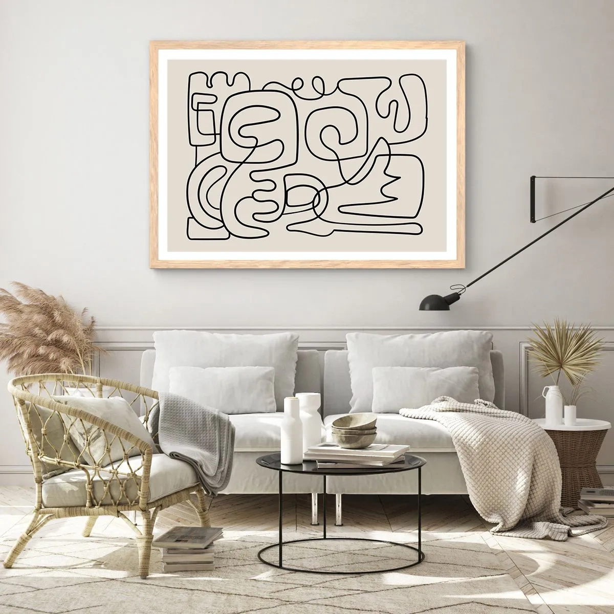Poster in einem Rahmen aus heller Eiche - Folge der Spur - 70x50 cm