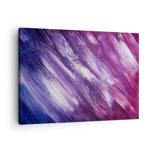 Bild auf Leinwand - Leinwandbild - Abstrakte Pinselstriche in Lila- und Rosatönen - 70x50cm - Wenn der sonnige Wind weht - Moderne Wanddekoration für Wohnzimmer und Schlafzimmer ARTTOR