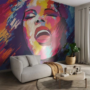 Fototapete Standard Eco - Sing mein ganzes Leben - Sänger, Abstraktion, Porträt einer Frau - 150x105 cm