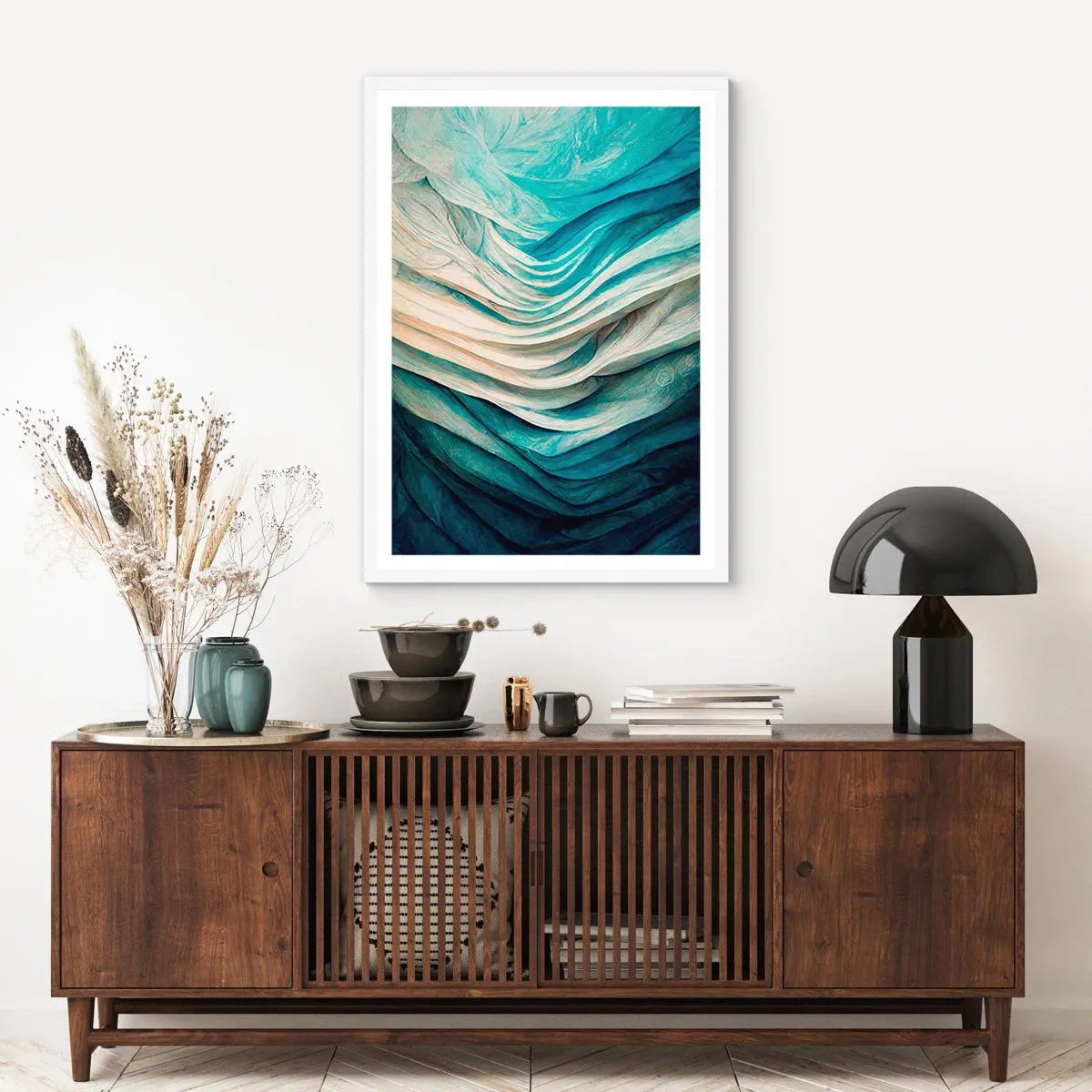 Poster in einem weißen Rahmen - Blaue Unersättlichkeit - 50x70 cm