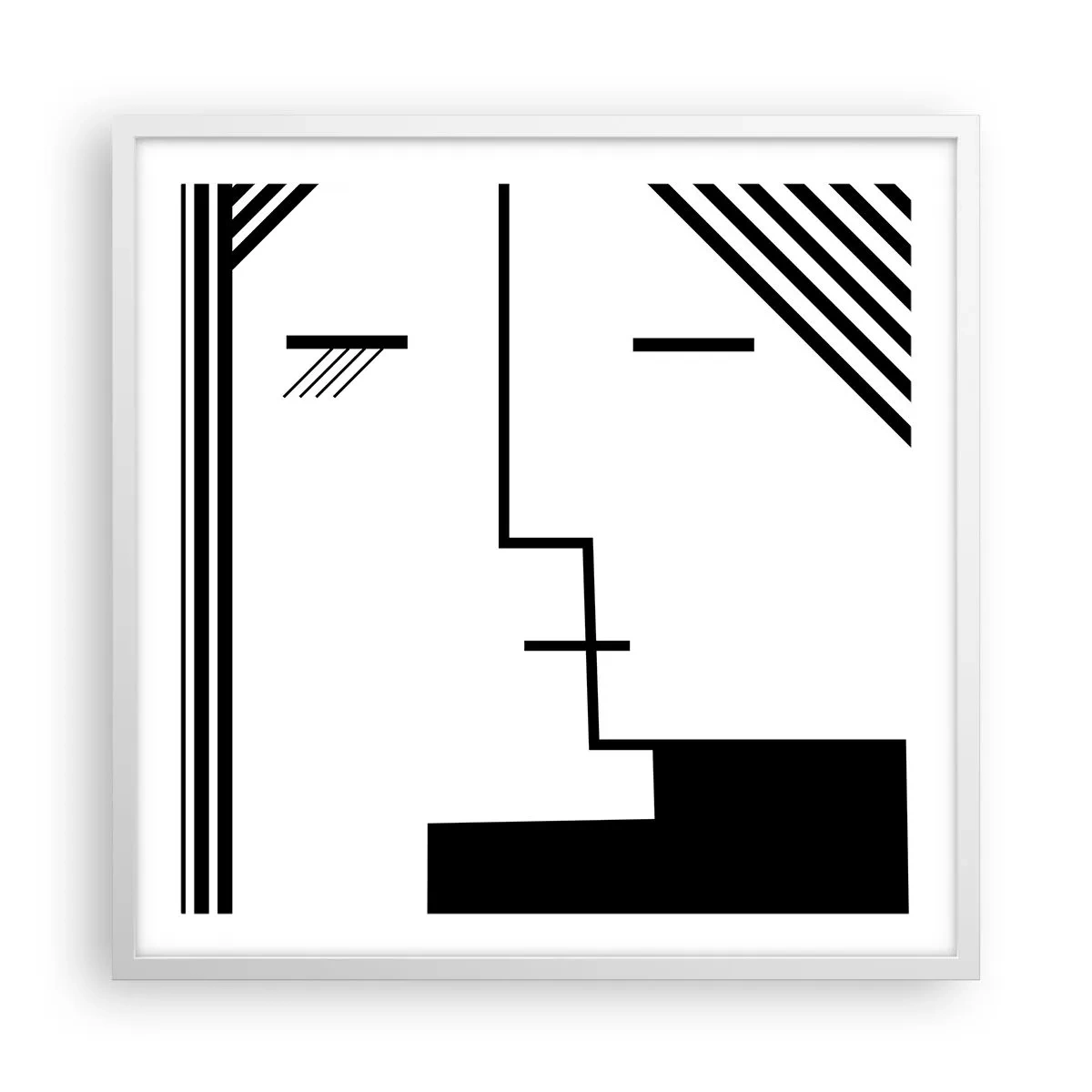 Poster in einem weißen Rahmen - Einfach ein Kuss - 60x60 cm