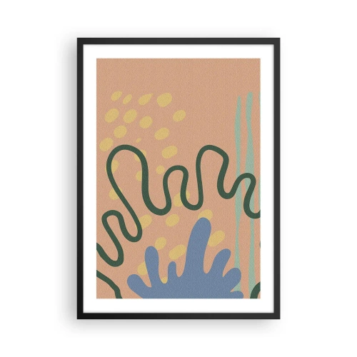 Poster in einem schwarzem Rahmen - Abstrakte Komposition in warmen Farben - 50x70cm - Abstraktion: Vielfalt der Natur - Moderne Wanddekoration für Wohnzimmer und Schlafzimmer ARTTOR