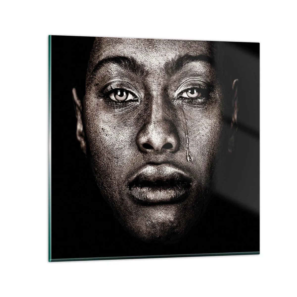 Glasbild - Bild auf glas - Eine Träne - 70x70 cm