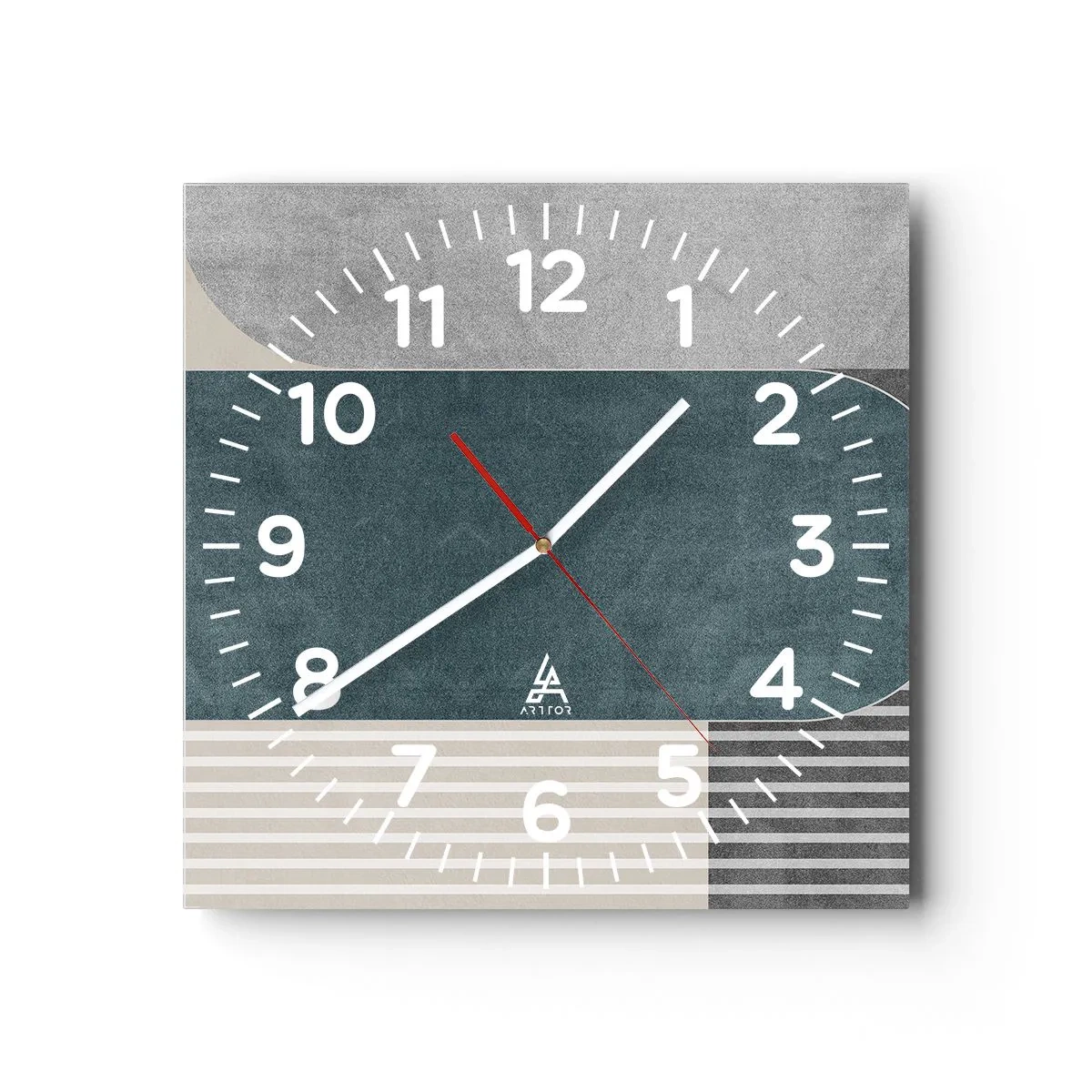 Wanduhr - Glasuhr - Komposition auf der Ebene - 30x30 cm