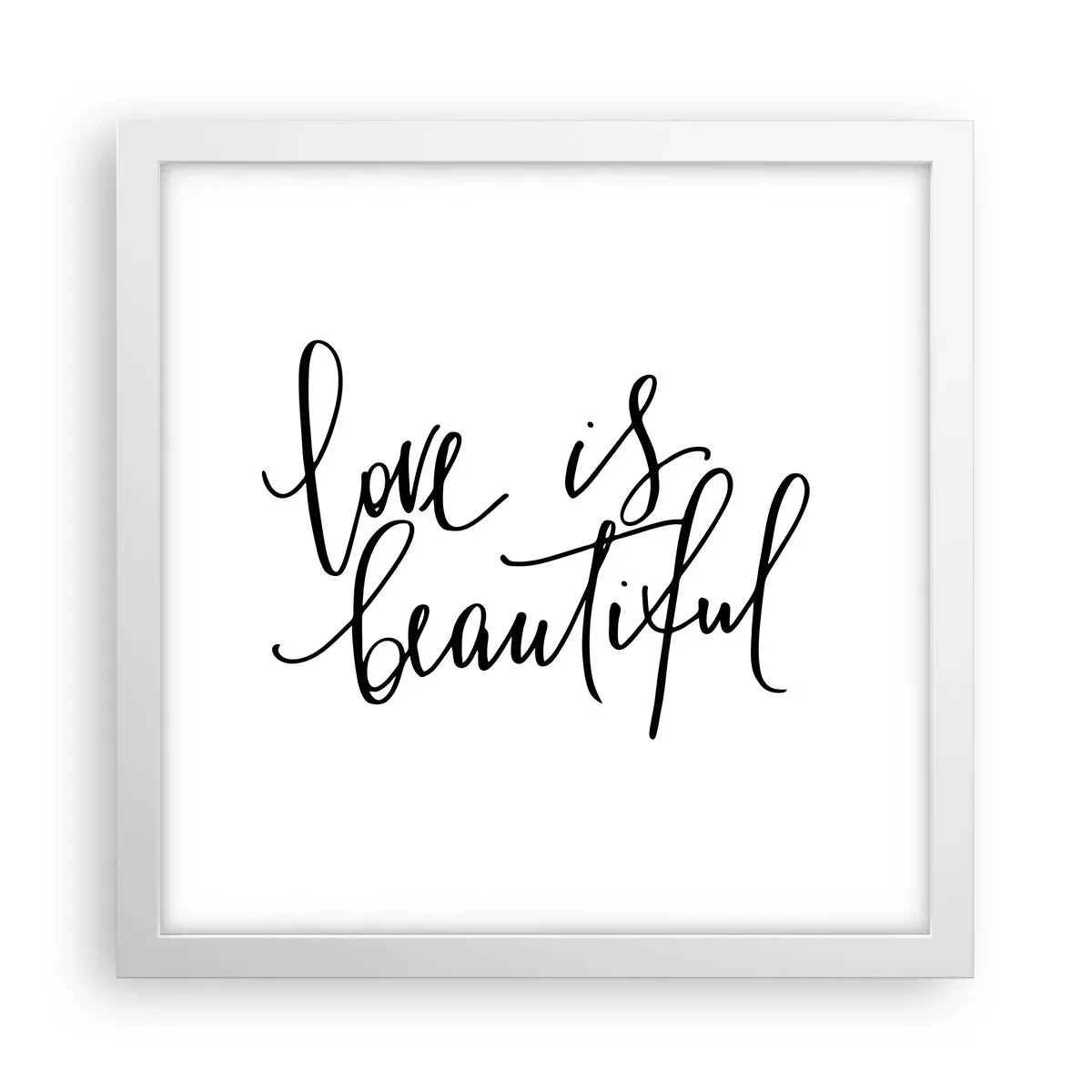 Poster in einem weißen Rahmen - Lies und wiederhol - 30x30 cm