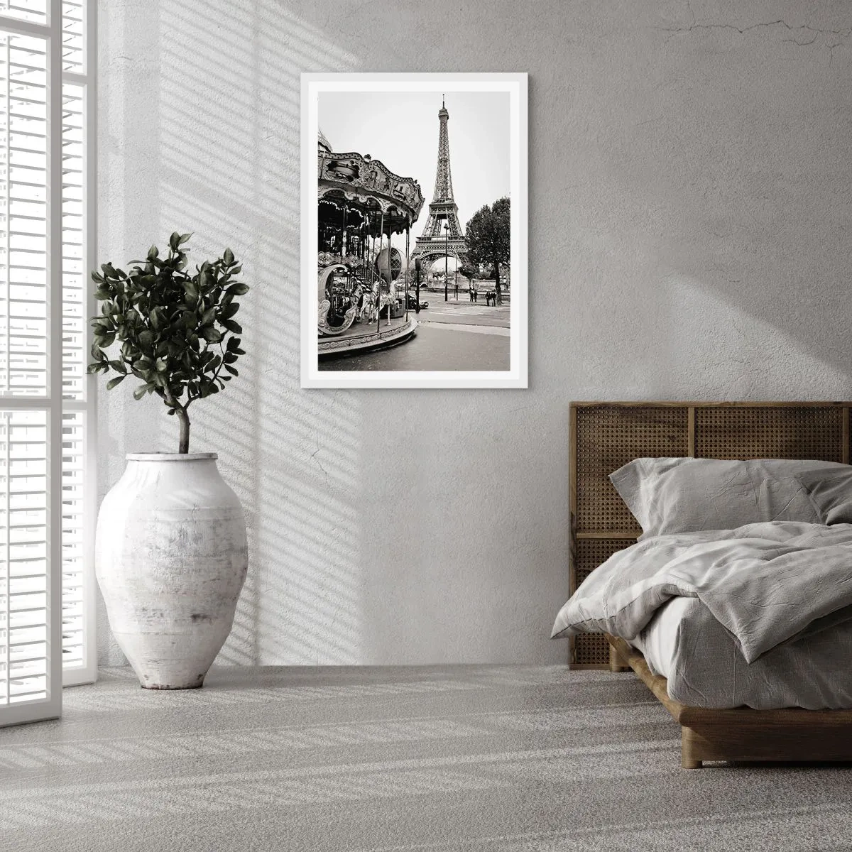Poster in einem weißen Rahmen - So lustig ist es nur in Paris - 40x50 cm