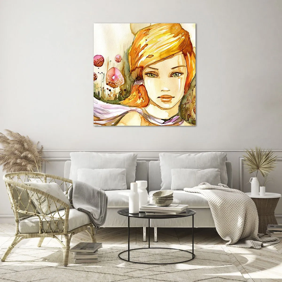 Glasbild - Bild auf glas - Ein smaragdgrüner Look, der die Wut beruhigt - 60x60 cm