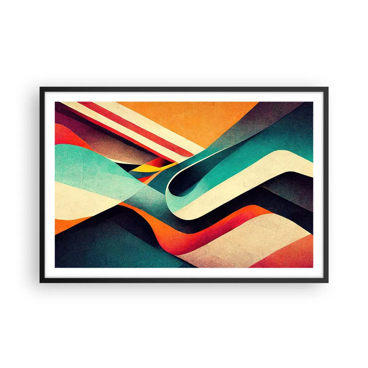 Poster in einem schwarzem Rahmen - Intensive Komposition - 91x61 cm
