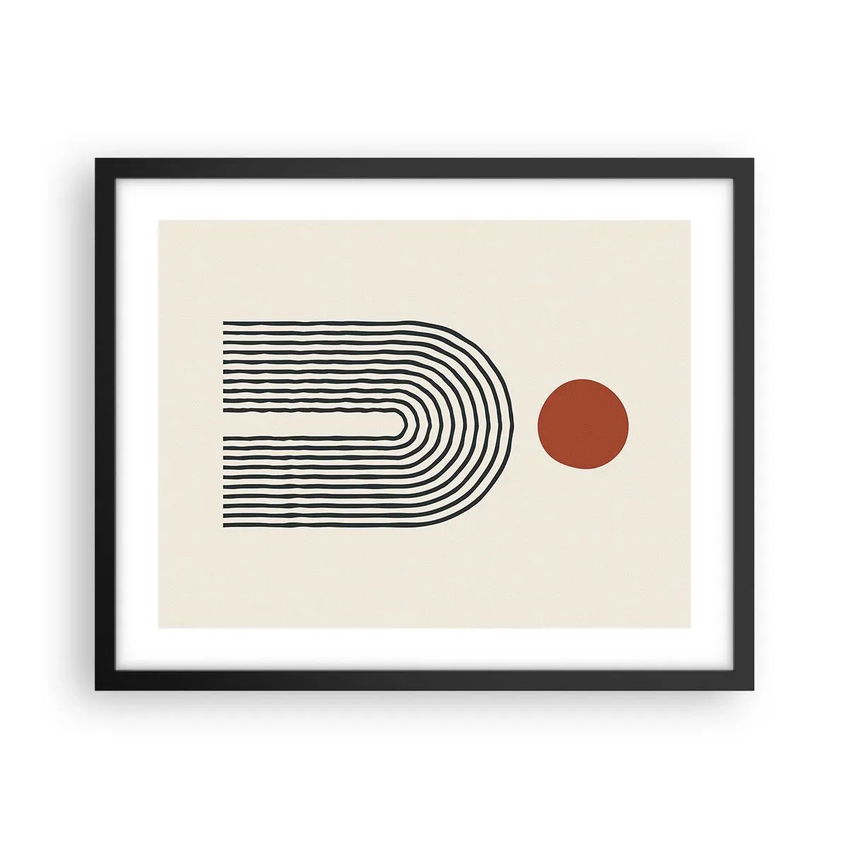 Poster in einem schwarzem Rahmen - Magnetismus von Formen und Farben - 50x40 cm