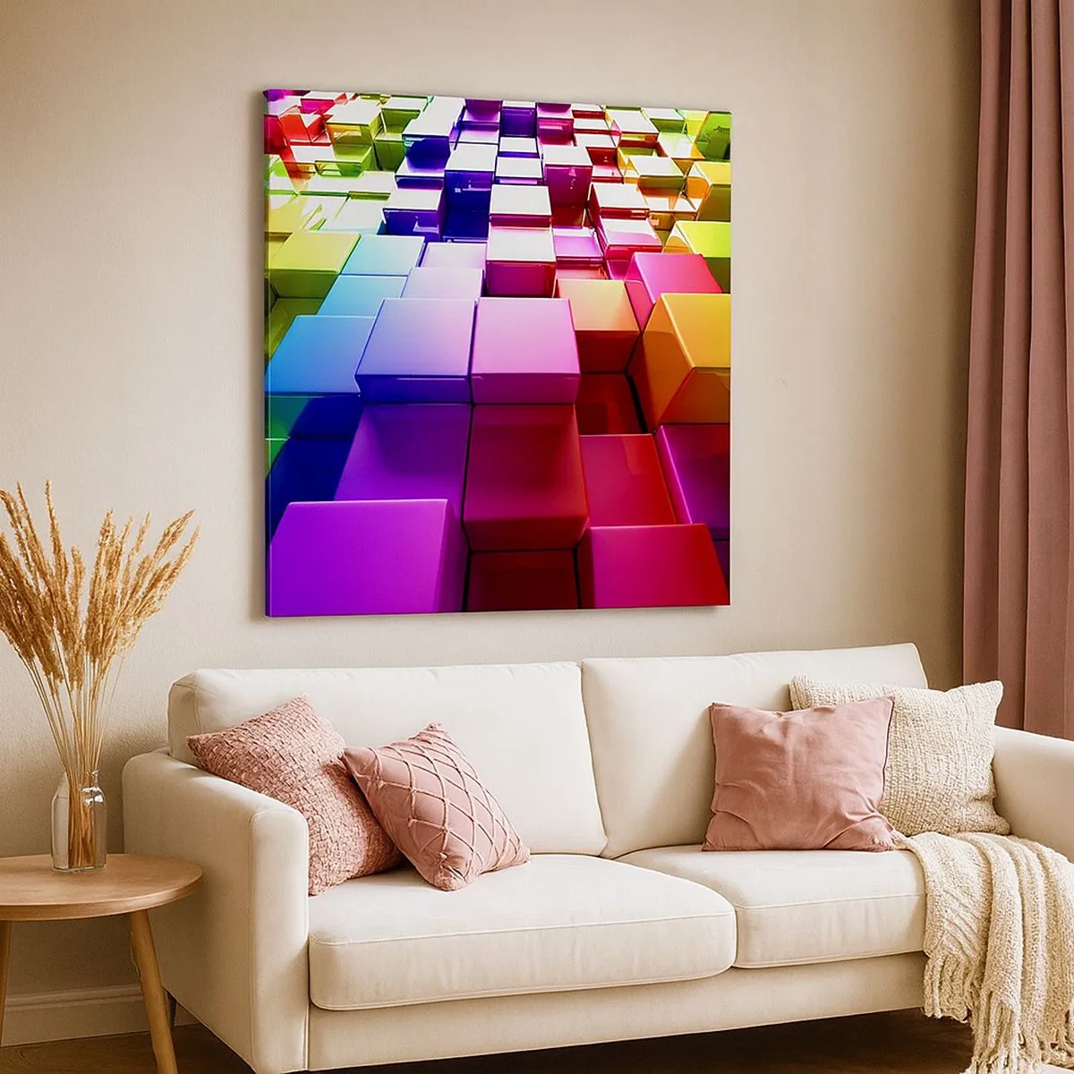 Bild auf Leinwand - Leinwandbild - Op-Art gemeinsam im Team - 30x30 cm