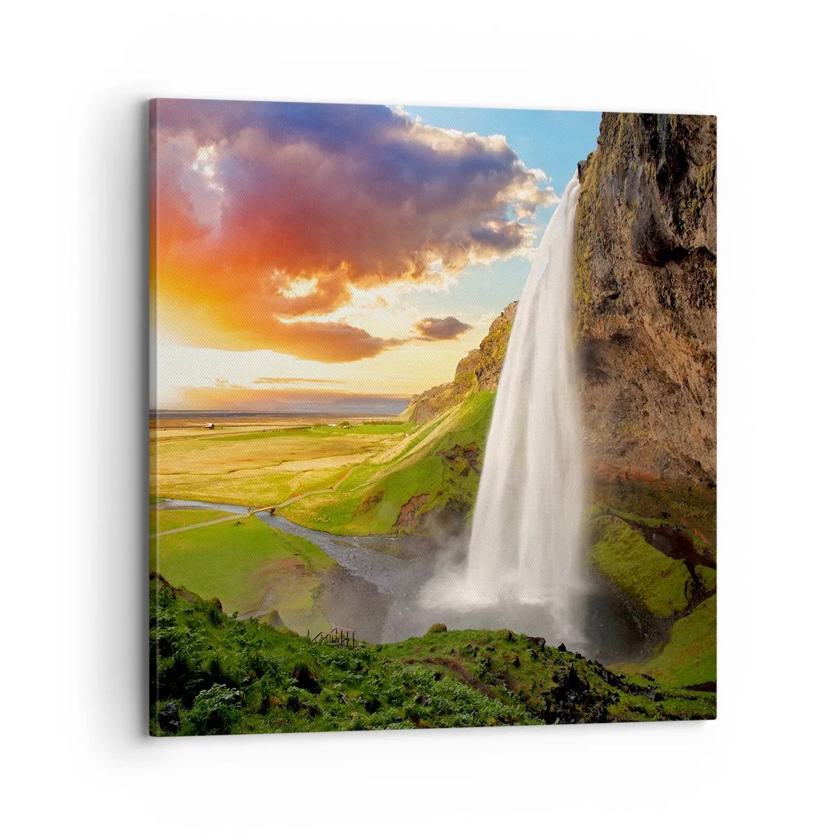 Bild auf Leinwand - Leinwandbild - Die Fülle des isländischen Sommers - 70x70 cm