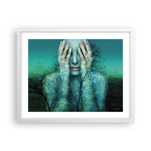 Poster in einem weißen Rahmen - Eingetaucht in Blau - 50x40 cm