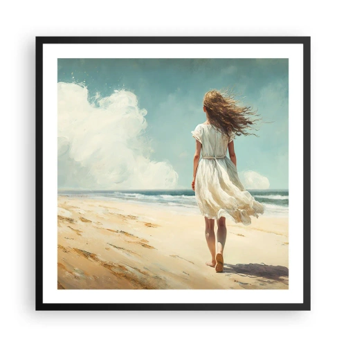 Poster in einem schwarzem Rahmen - Der Sonne und dem Wind begegnen - 60x60 cm
