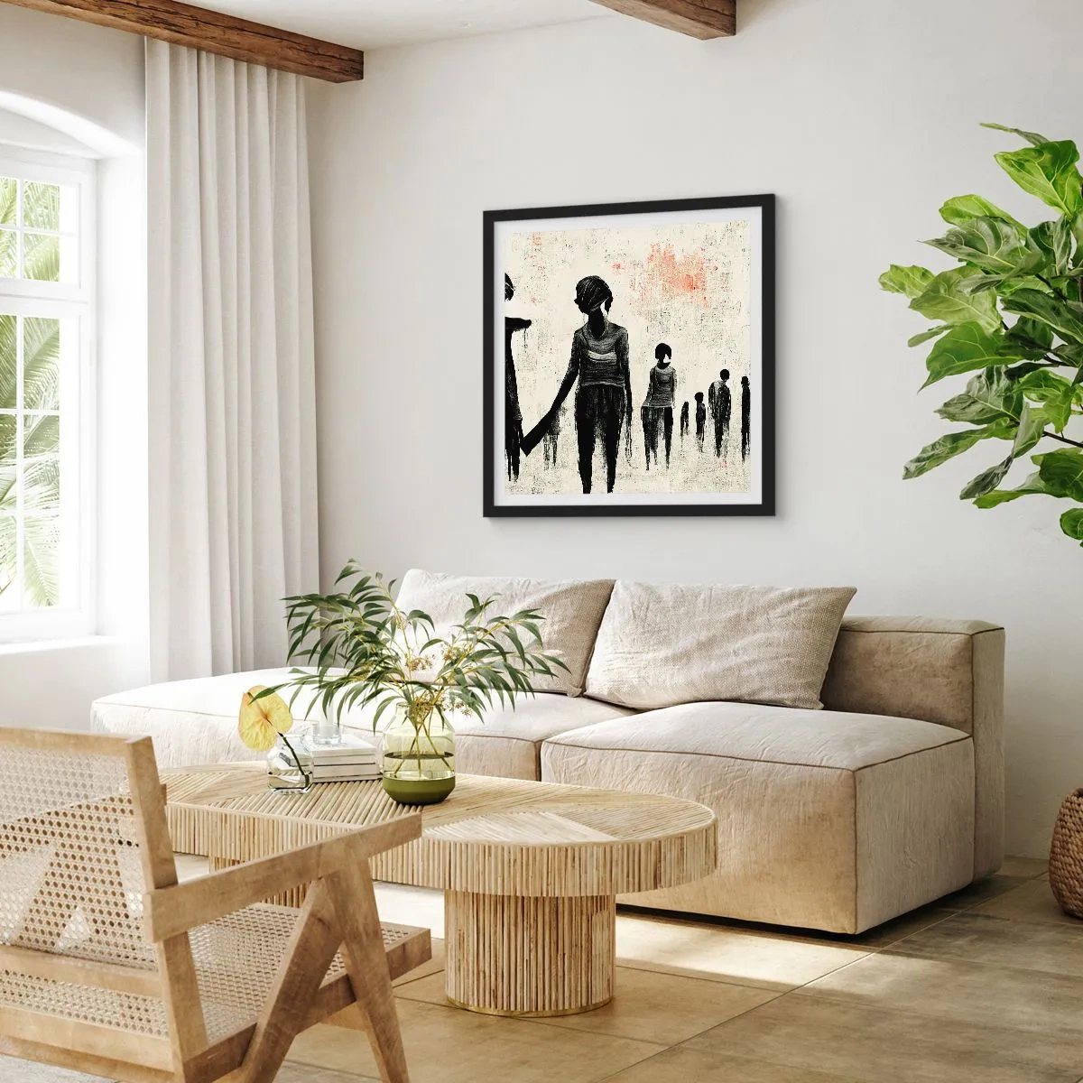 Poster in einem schwarzem Rahmen - Gegen die Einsamkeit - 60x60 cm