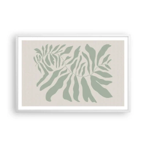 Poster in einem weißen Rahmen - Smaragdzweig - 91x61 cm
