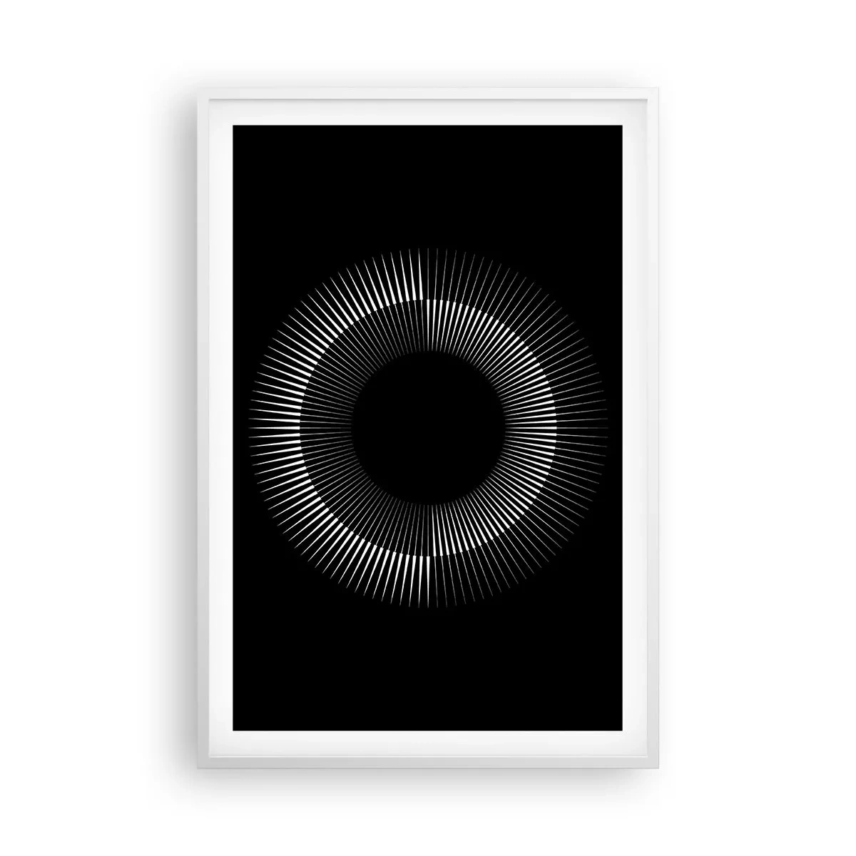 Poster in einem weißen Rahmen - Schwarze Sonne - 61x91 cm