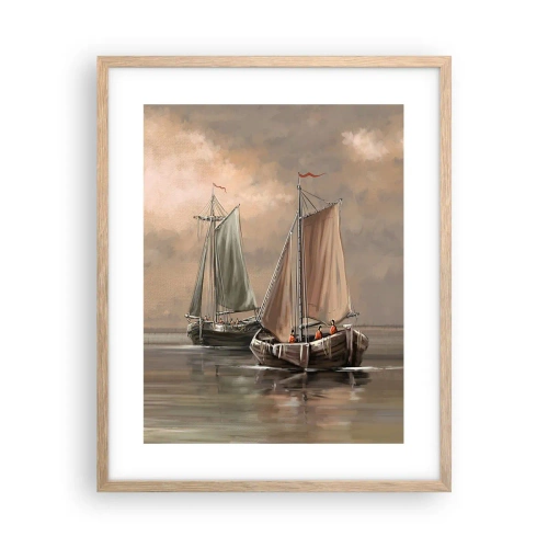 Poster in einem Rahmen aus heller Eiche - Die Rückkehr der Matrosen - 40x50 cm