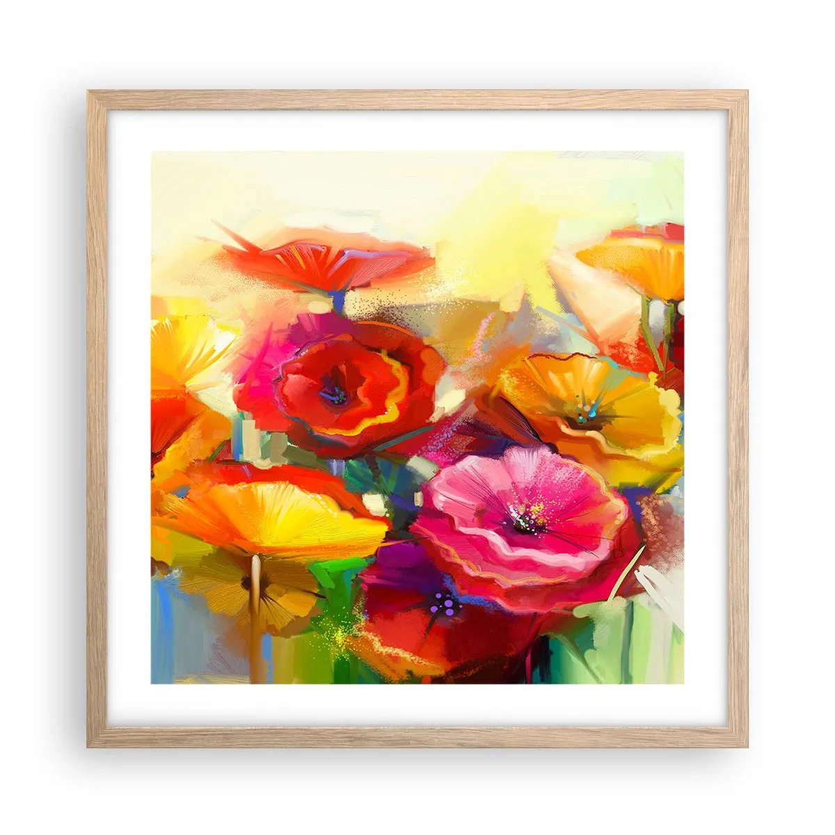 Poster in einem Rahmen aus heller Eiche - Nicht nur rot - 50x50 cm