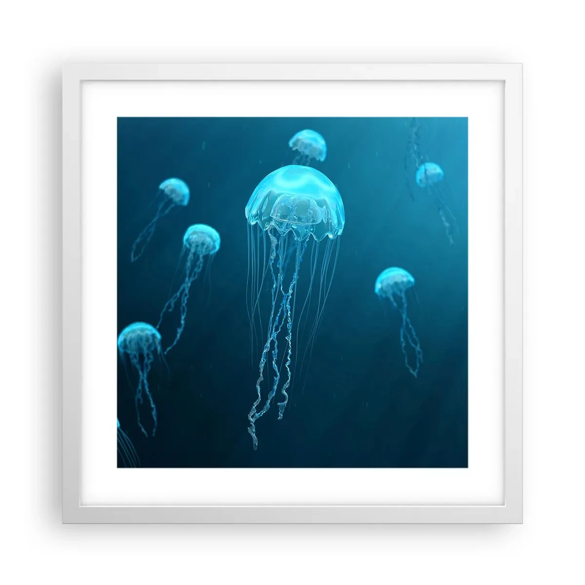 Poster in einem weißen Rahmen - Ozeantanz - 40x40 cm