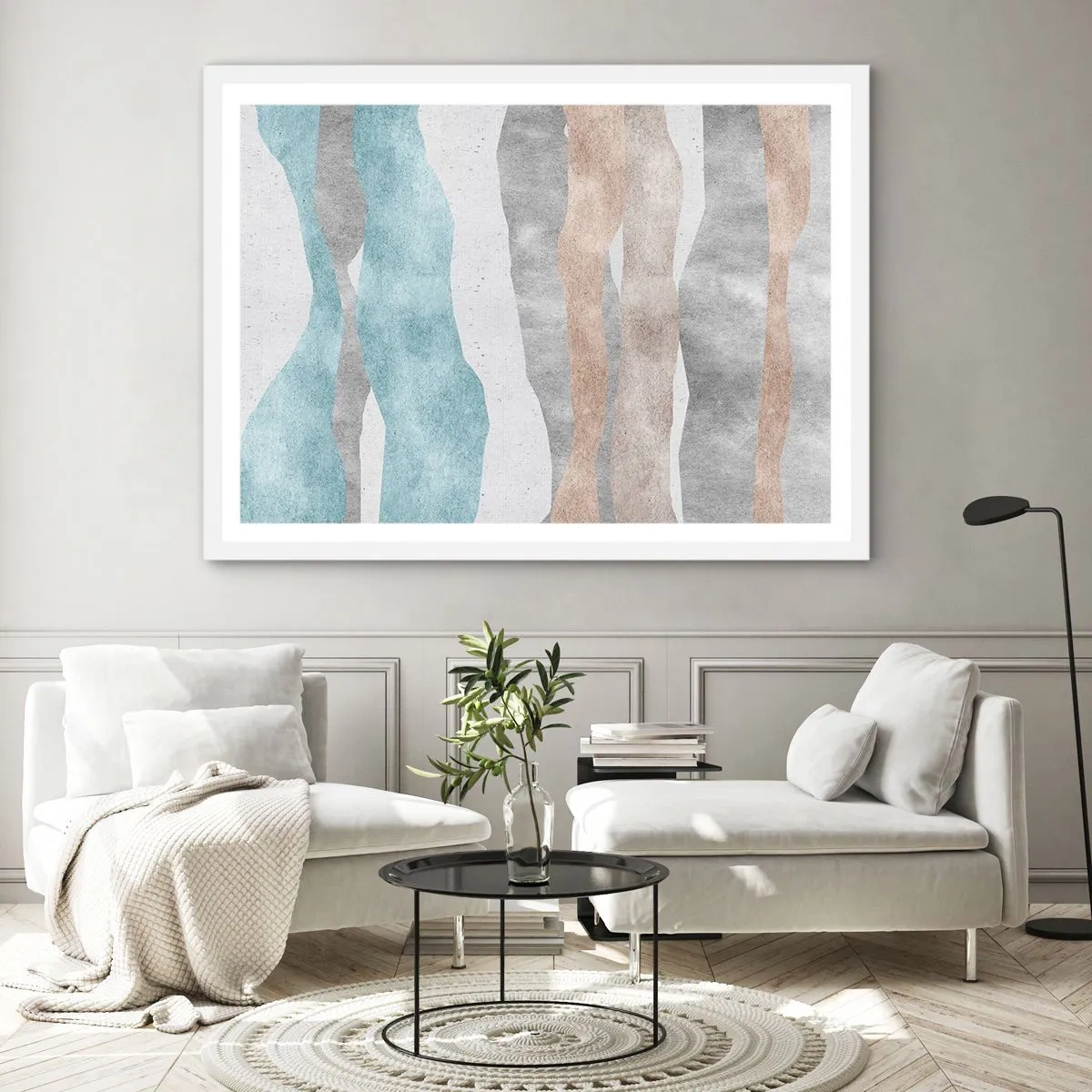 Poster in einem weißen Rahmen - Studie über Nähe - 50x40 cm