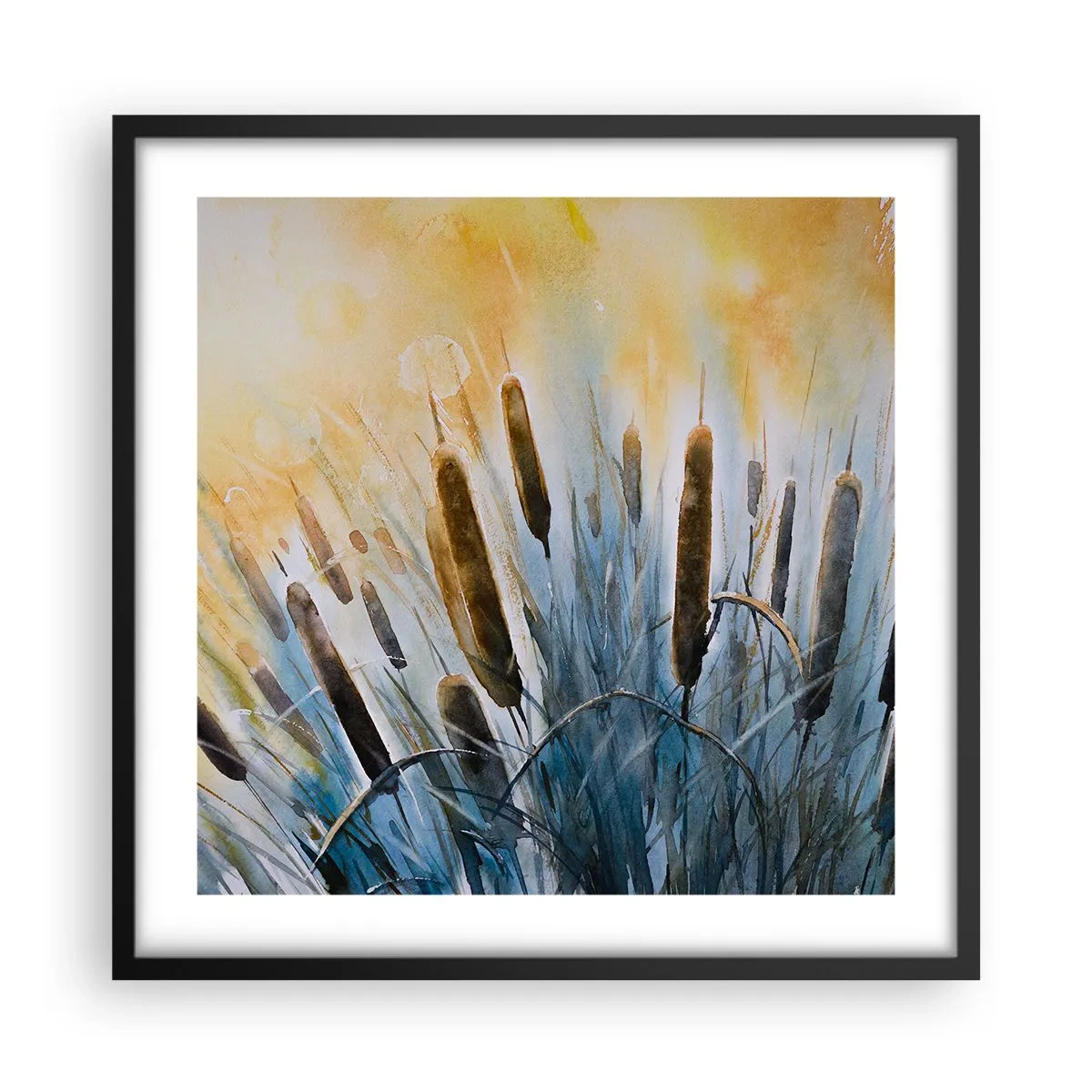 Poster in einem schwarzem Rahmen - Die Kälte des Wassers, die Hitze der Sonne - 50x50 cm