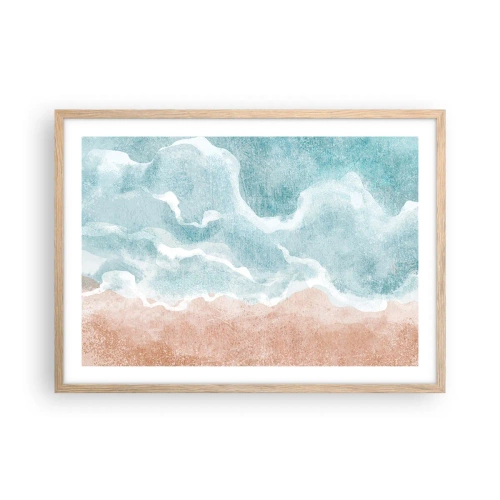 Poster in einem Rahmen aus heller Eiche - Cloud-Abstraktion - 70x50 cm