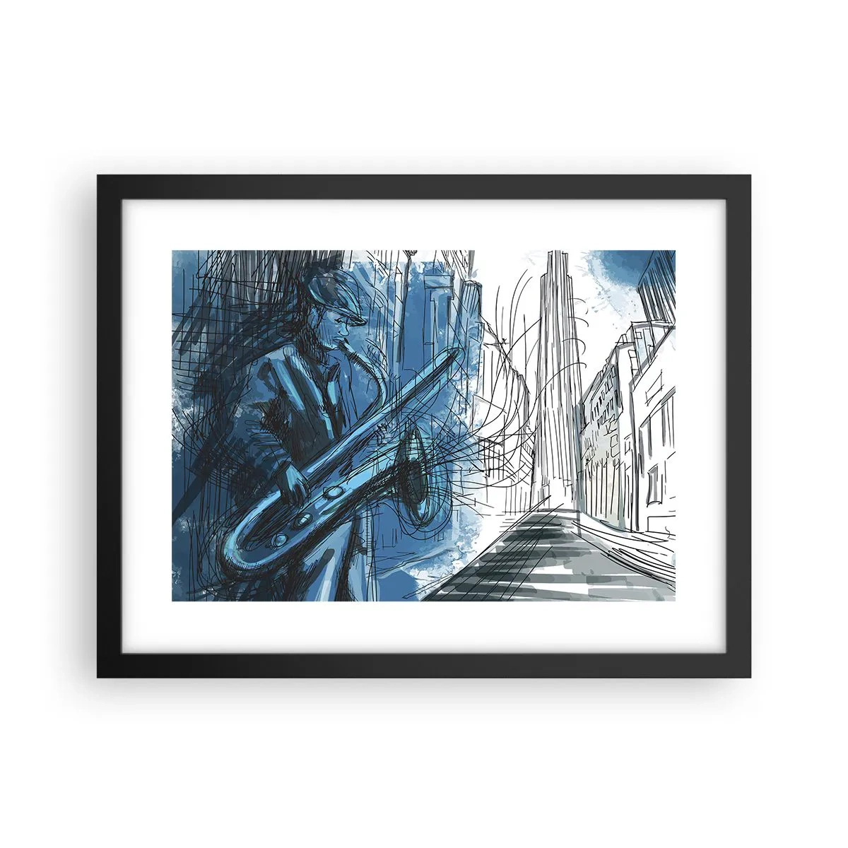 Poster in einem schwarzem Rahmen - Urbane Rhapsodie - 40x30 cm