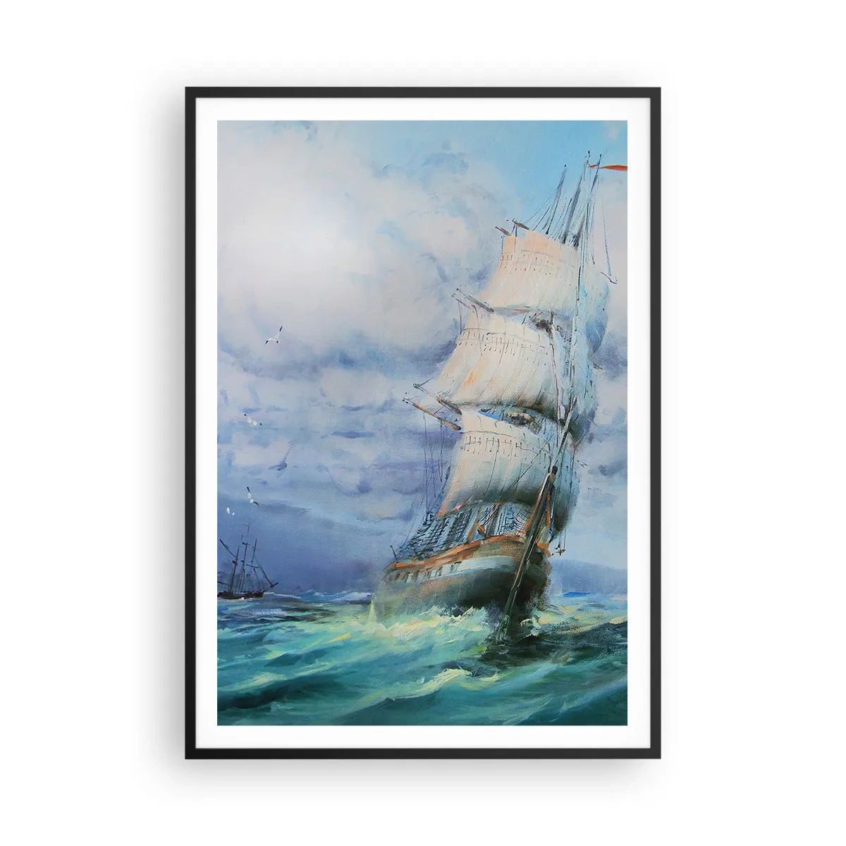 Poster in einem schwarzem Rahmen - Guter Wind - 70x100 cm