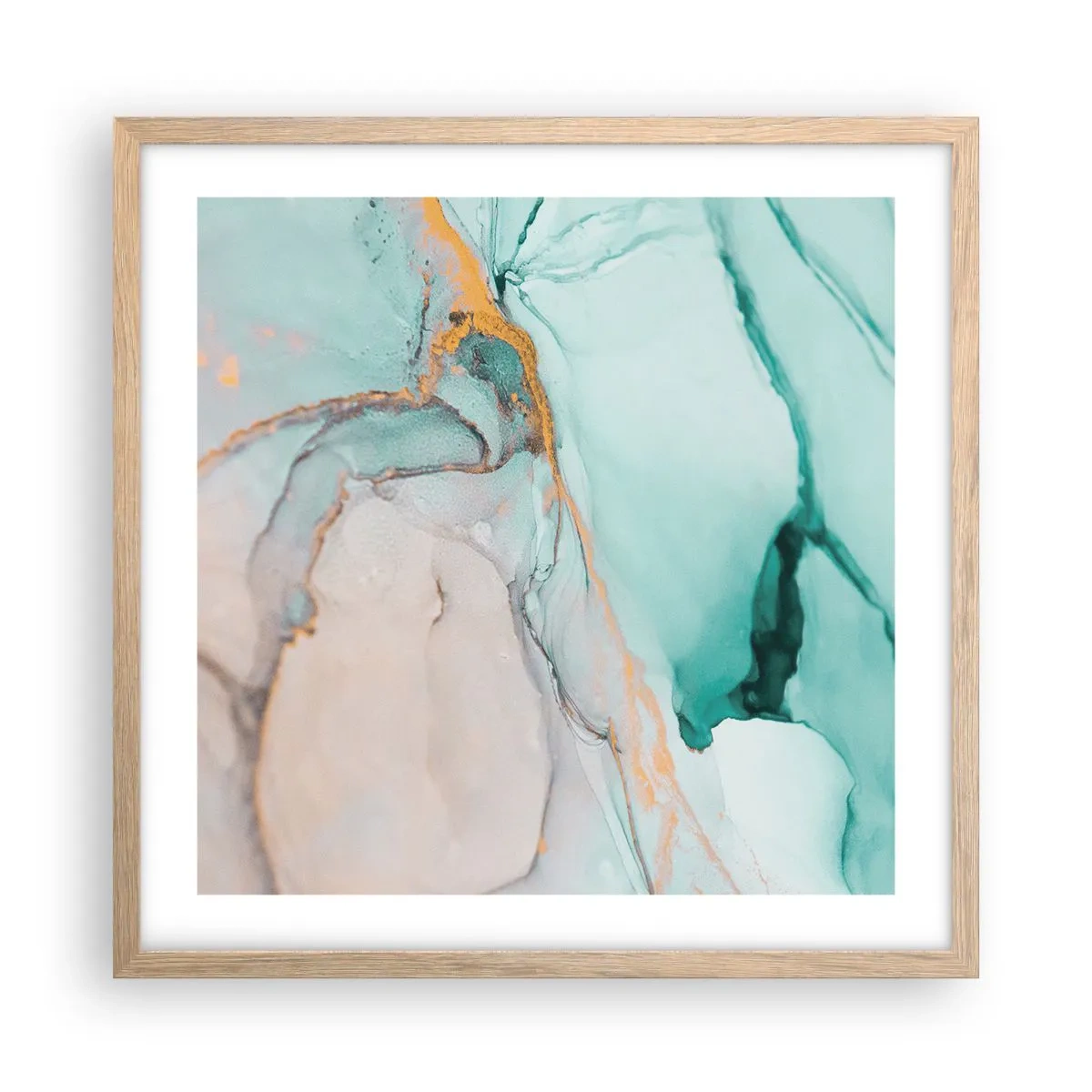 Poster in einem Rahmen aus heller Eiche - Ein Tanz der Formen und Farben - 50x50 cm