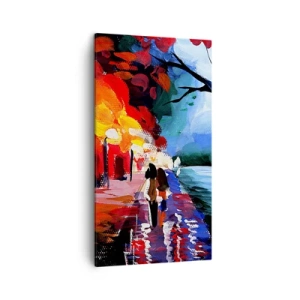 Bild auf Leinwand - Leinwandbild - Strahlender Herbst im Park - 45x80 cm