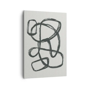 Bild auf Leinwand - Leinwandbild - Abstrakte Linien erzeugen Freiformformen auf hellem Hintergrund - 50x70cm - Schleifenabstraktion - Moderne Wanddekoration für Wohnzimmer und Schlafzimmer ARTTOR
