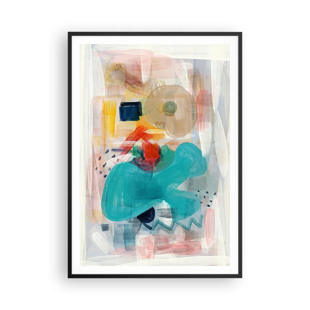 Poster in einem schwarzem Rahmen - Buntes Spiel - 70x100 cm