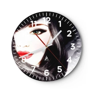 Wanduhr - Glasuhr - Saphir-Optik - 40x40 cm