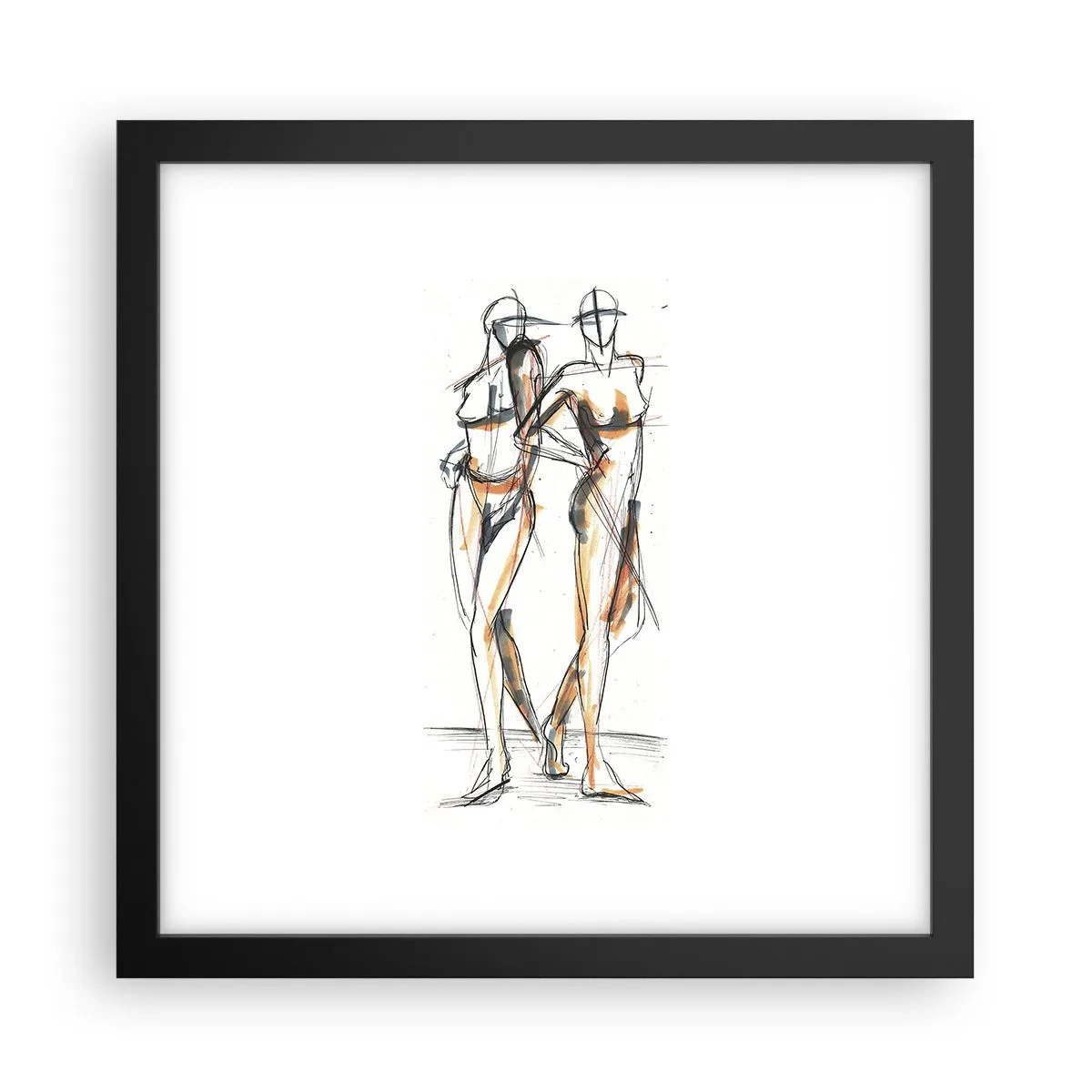 Poster in einem schwarzem Rahmen - Studie der Gnade - 30x30 cm