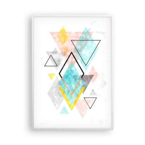 Poster in einem weißen Rahmen - Geometrisches Spiel - 70x100 cm