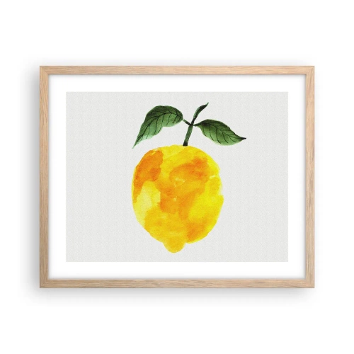 Poster in einem Rahmen aus heller Eiche - So schmeckt man die Sonne - 50x40 cm