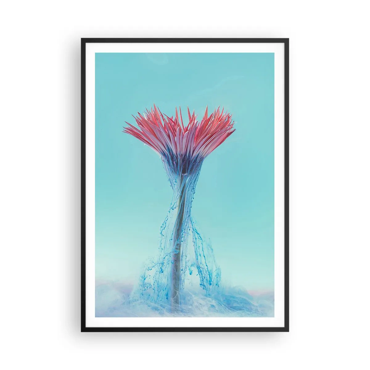 Poster in einem schwarzem Rahmen - In einer belebenden Umarmung - 70x100 cm