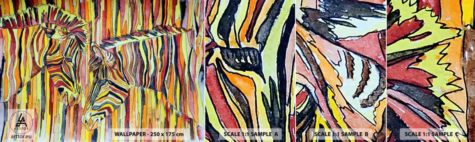 Fototapetenmuster Standard Eco - Also du auch... - Abstraktion, Rippen, Stück - 100x30 cm