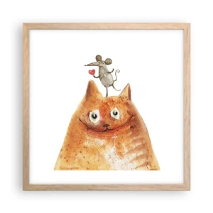 Poster in einem Rahmen aus heller Eiche - Paradoxien der Liebe - 40x40 cm