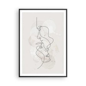 Poster in einem schwarzem Rahmen - Verstrickt in eine Umarmung - 70x100 cm