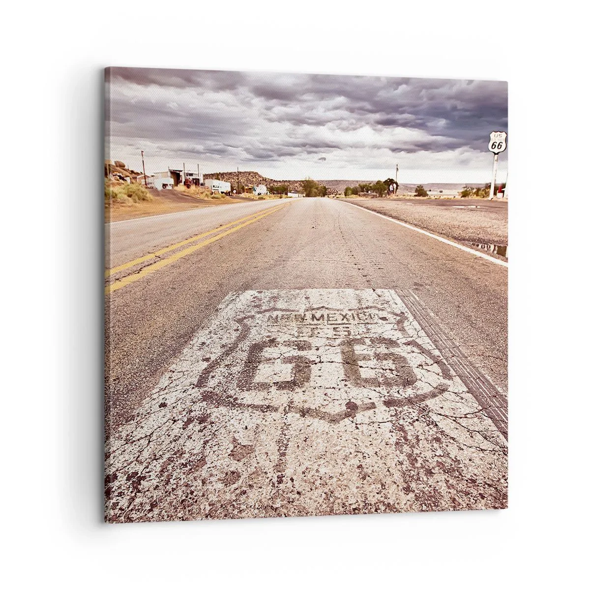 Bild auf Leinwand - Leinwandbild - Mother Road - eine amerikanische Legende - 60x60 cm