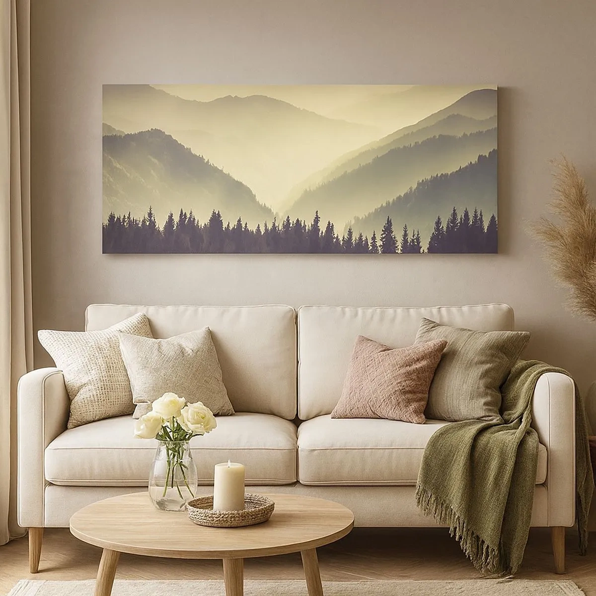 Bild auf Leinwand - Leinwandbild - Hinter den sieben Bergen ... - 100x40 cm