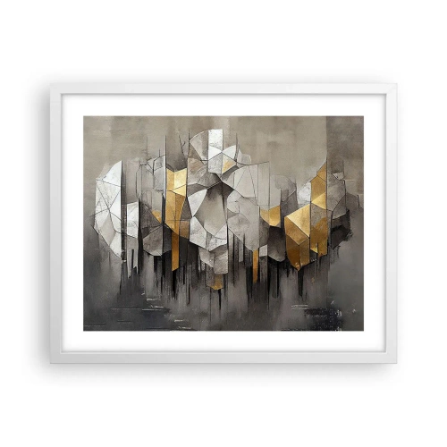 Poster in einem weißen Rahmen - Komposition aus Eis und Licht - 50x40 cm