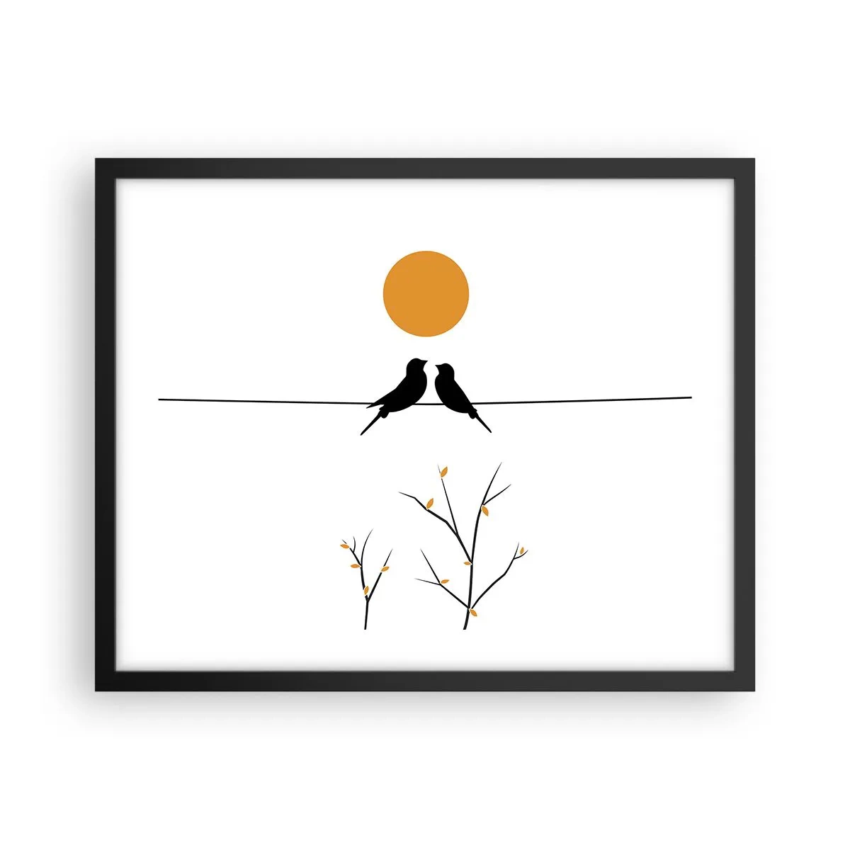 Poster in einem schwarzem Rahmen - Abend der Nachtigallen - 50x40 cm