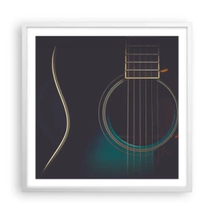 Poster in einem weißen Rahmen - Einen Moment bevor es ertönt - 60x60 cm