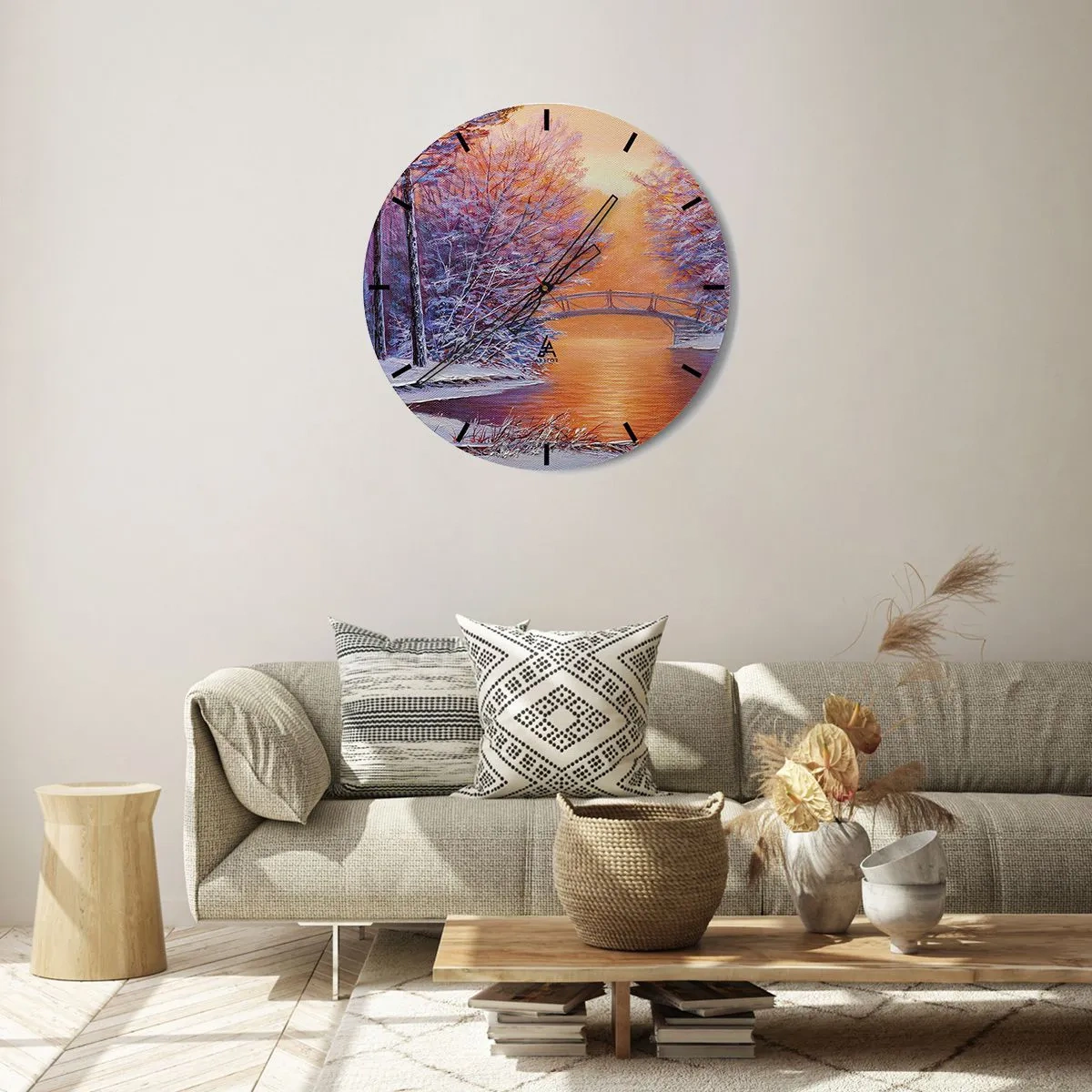 Wanduhr - Glasuhr - Treffen wir uns hier - 40x40 cm